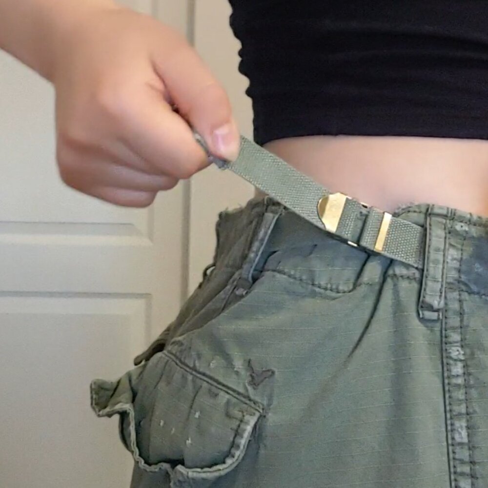 Army Green Cargo Pants with Waist Adjusters [American Eagle Outfitters (Medium)]